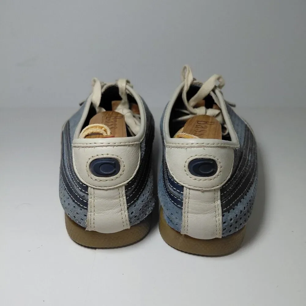 Coach Ellie Vintage Sneakers Blue Suede DK Blue Stripes Athletic Shoes Size 8M